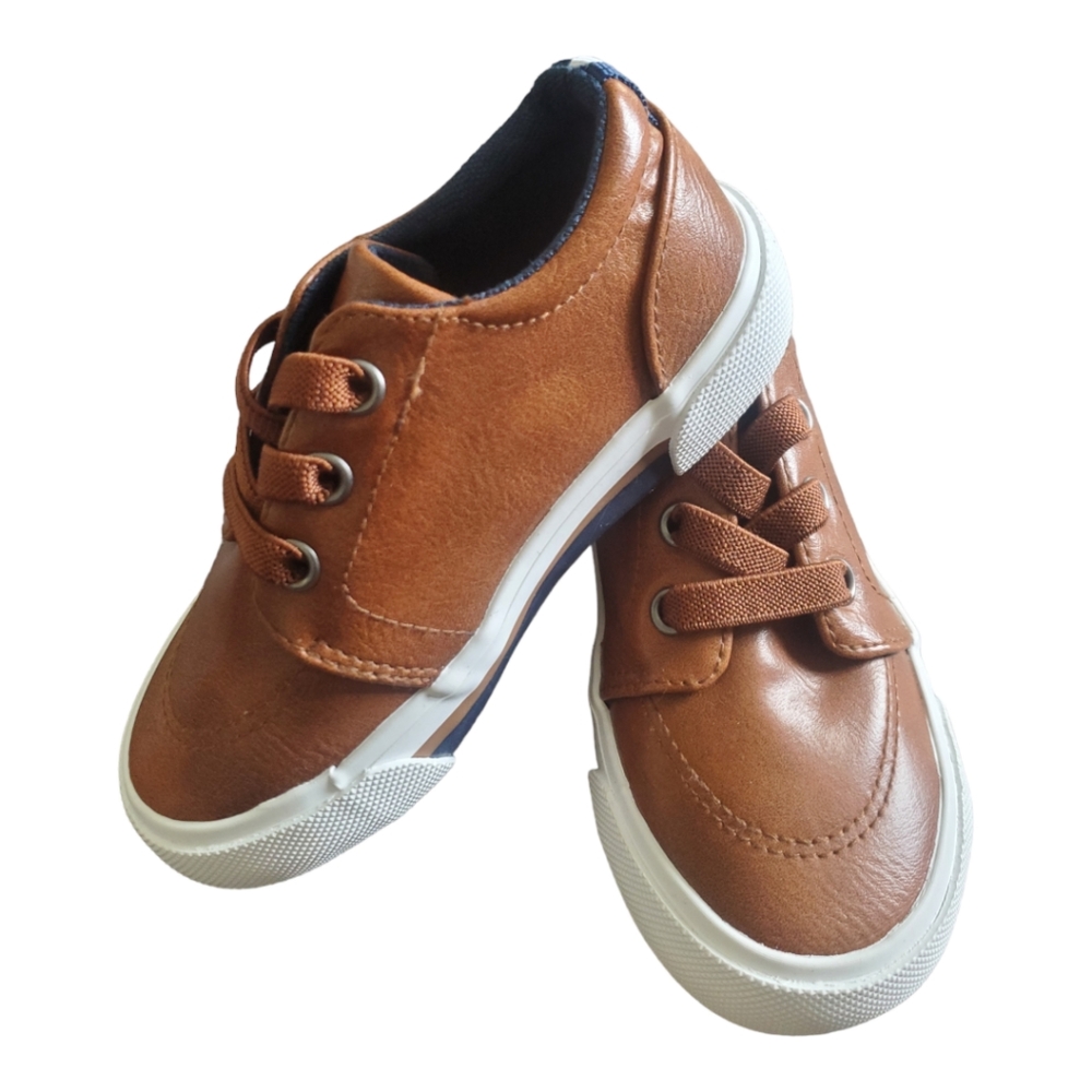 US Sports Slipon Toddler Loafer Boat Shoe Cognac Brown Size 7
